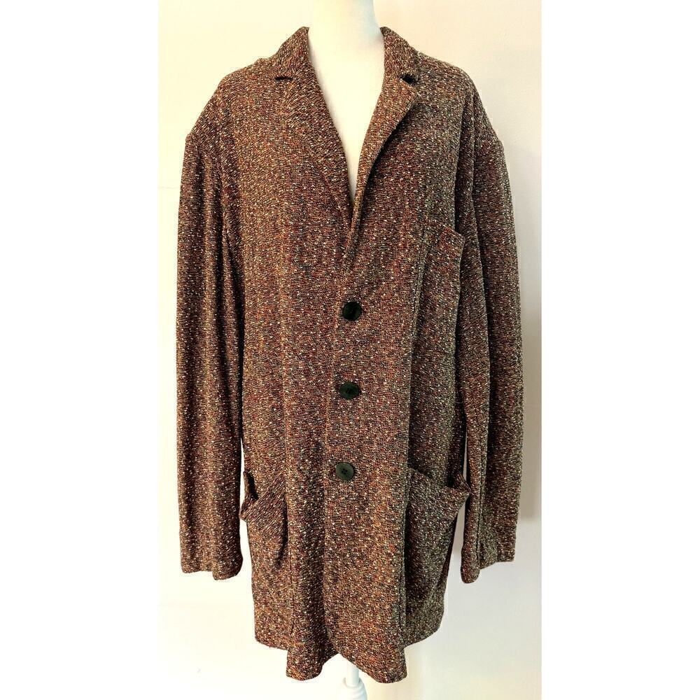 RARE Vintage Missoni Knit Sweater Blazer Shacket Orange Tag Size 52 (US 16)